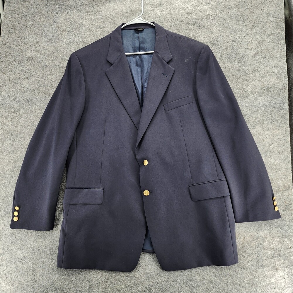 Bobby Jones Blazer Mens 48L Blue 2 Button Sport Coat Navy Wool